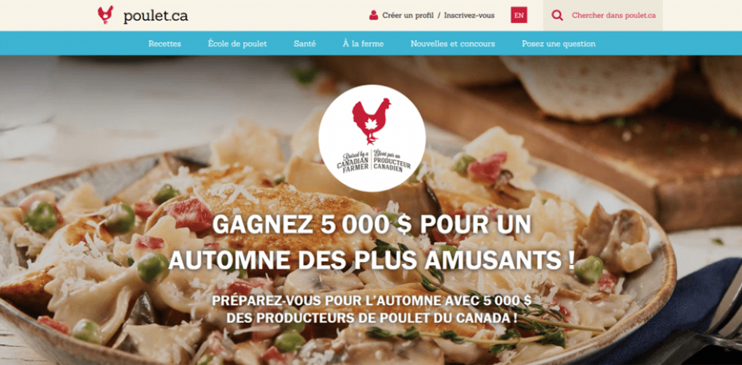Concours Poulet.ca Gagnez 5 000 $ pour un automne des plus amusants