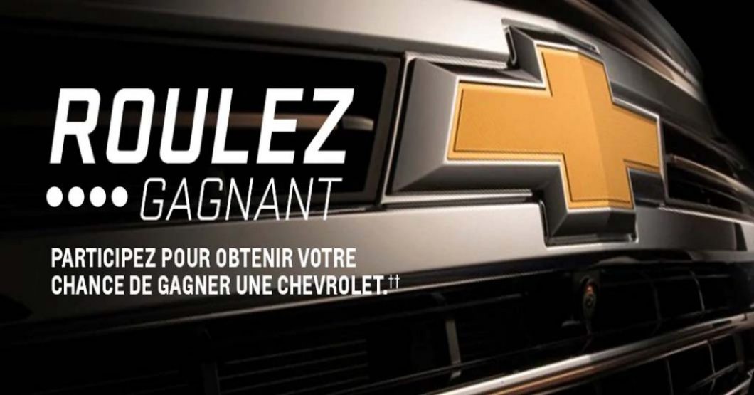 Concours GM Chevrolet Roulez gagnant
