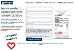 Concours Sondage de la satisfaction de la clientèle de Familiprix