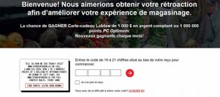 Concours du sondage sur la satisfaction de la clientèle Loblaws PC Optimum