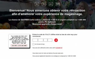 Concours du sondage sur la satisfaction de la clientèle Loblaws PC Optimum