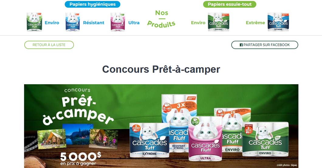 Concours Cascades Prêt-à-camper