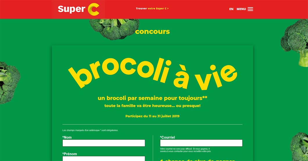 Concours Super C Brocoli à vie