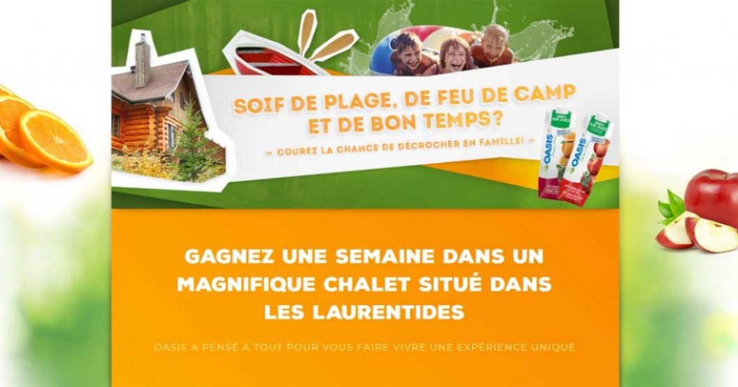 Concours Oasis vous offre des vacances en famille dans un chalet dans les Laurentides