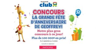 Concours Toys “R” Us La grande fête d'anniversaire de Geoffrey