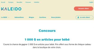 Concours Kaleido 1 000 $ en articles pour bébé