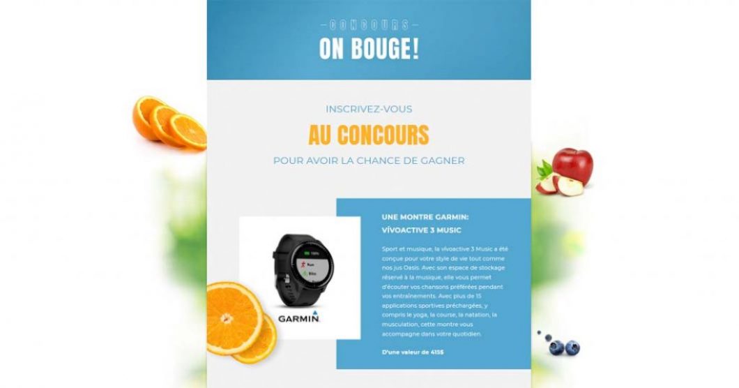 Concours Oasis On bouge - Gagnez une montre intelligente