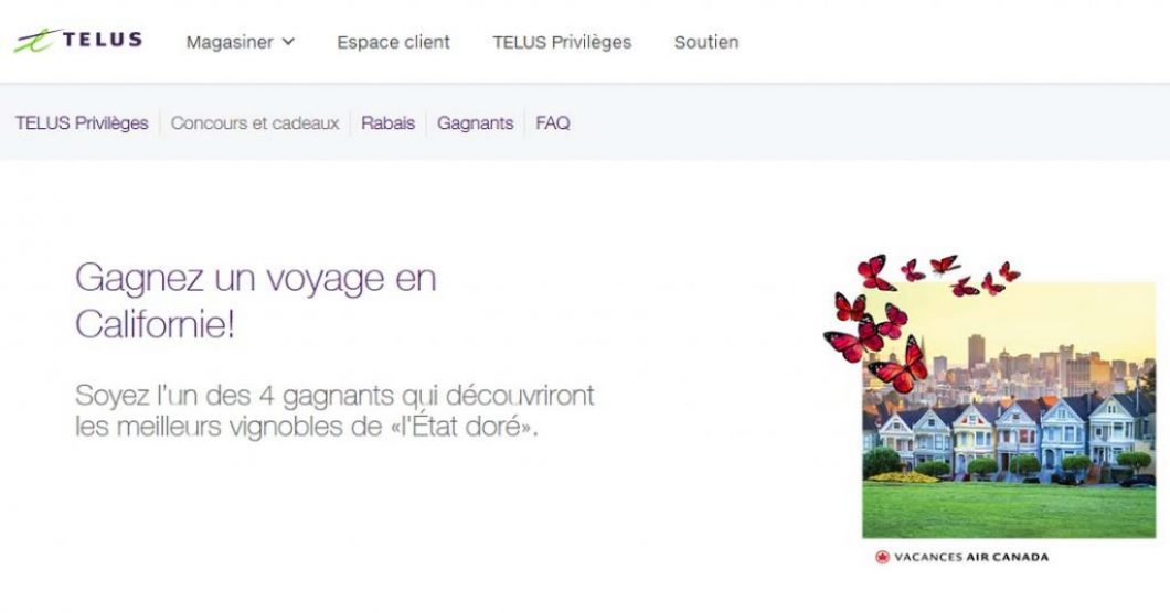 Concours Telus Gagnez un voyage en Californie