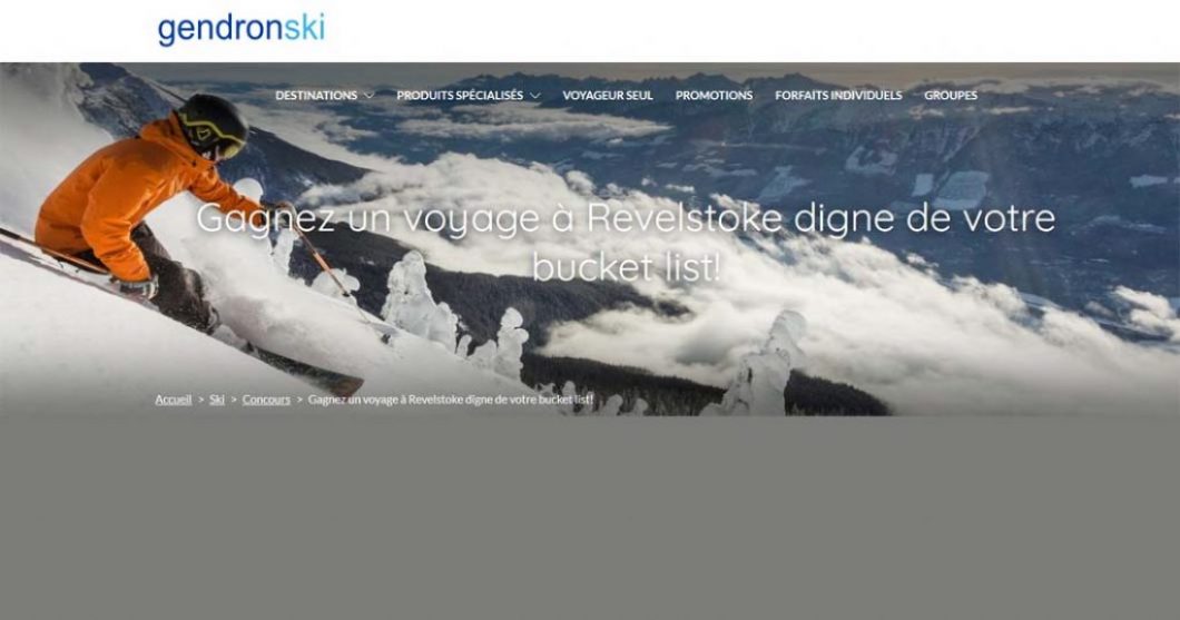 Concours Gendron Ski Gagnez un voyage à Revelstoke digne de votre bucket list