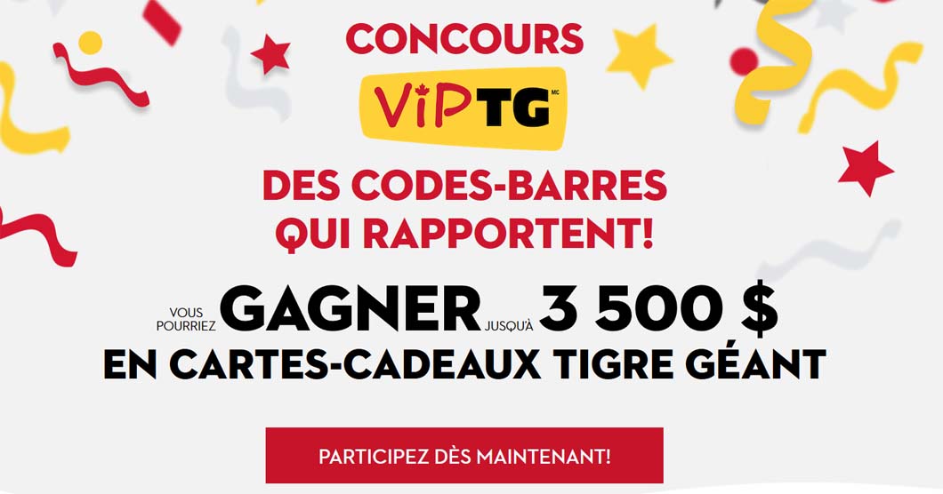 Concours VIP TG (Tigre Géant) Des codes-barres qui rapportent!