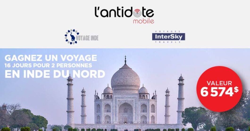 Concours l’antidote mobile InterSky Voyage en Inde