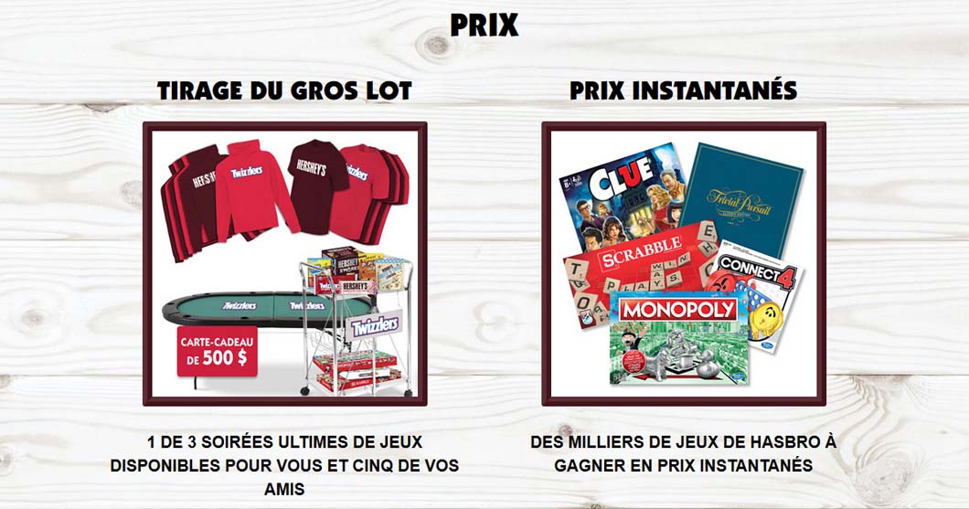 Concours Hershey Soirée ultime de jeux prix