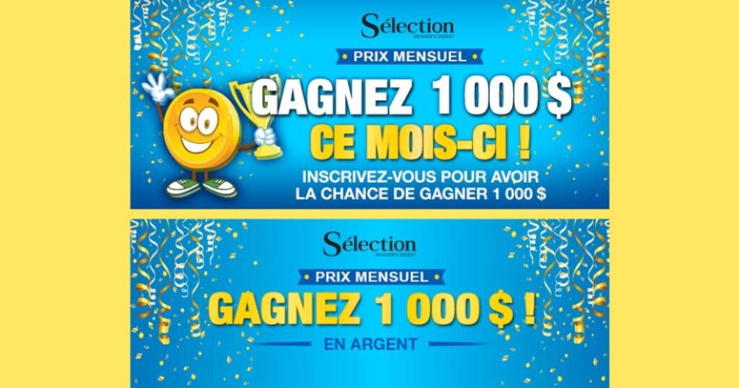 Concours Prix mensuel Sélection Reader's Digest