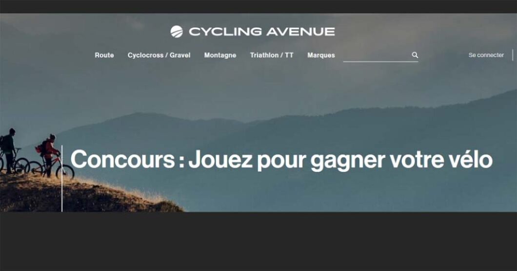 Concours Cycling Avenue Jouez pour gagner votre vélo