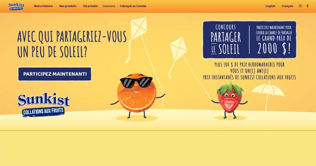 Concours Sunkist Partager le soleil des Collations aux fruits