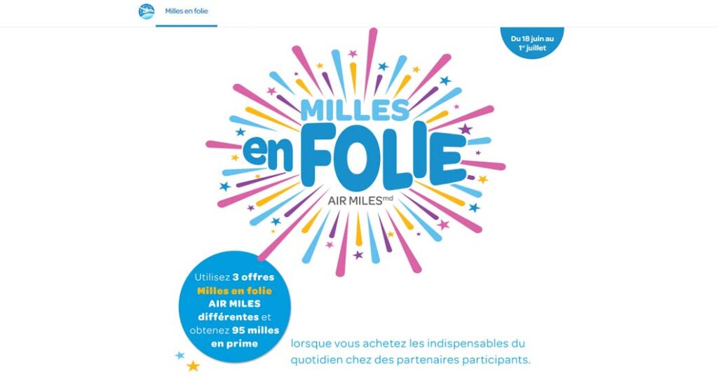 Promo Air Miles Milles en folie