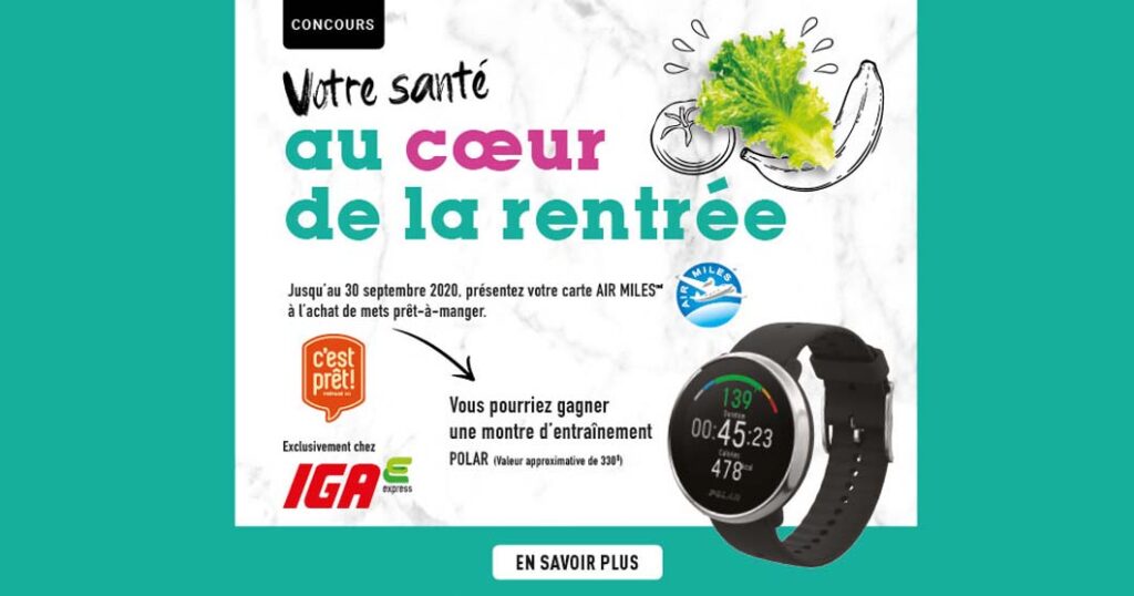 Concours IGA Express Votre santé au cœur de la rentrée