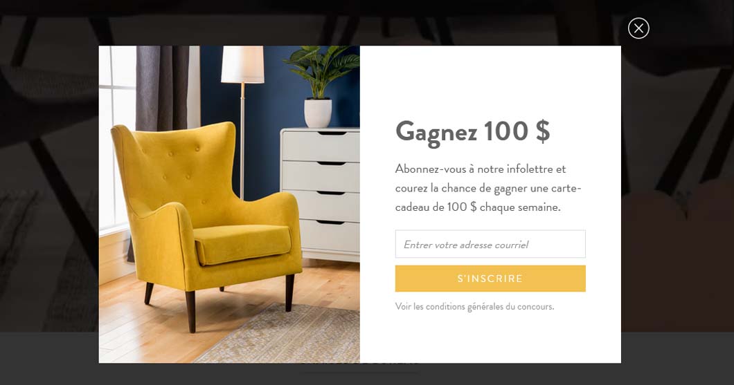 Concours Structube Cartecadeau de 100 $  Infolettre et gagner 100$