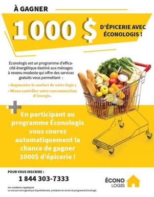 Concours Expertbâtiment Courez la chance de gagner 1 000 $ d’épicerie avec Éconologis