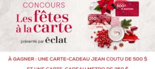 Concours Jean Coutu Les fêtes à la carte