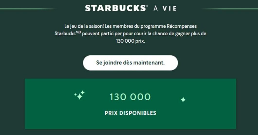 Concours Starbucks pour la vie Édition des fêtes