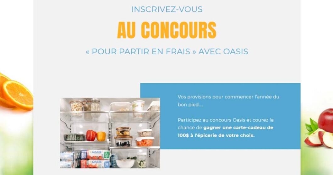 Concours Pour partir en frais avec Oasis