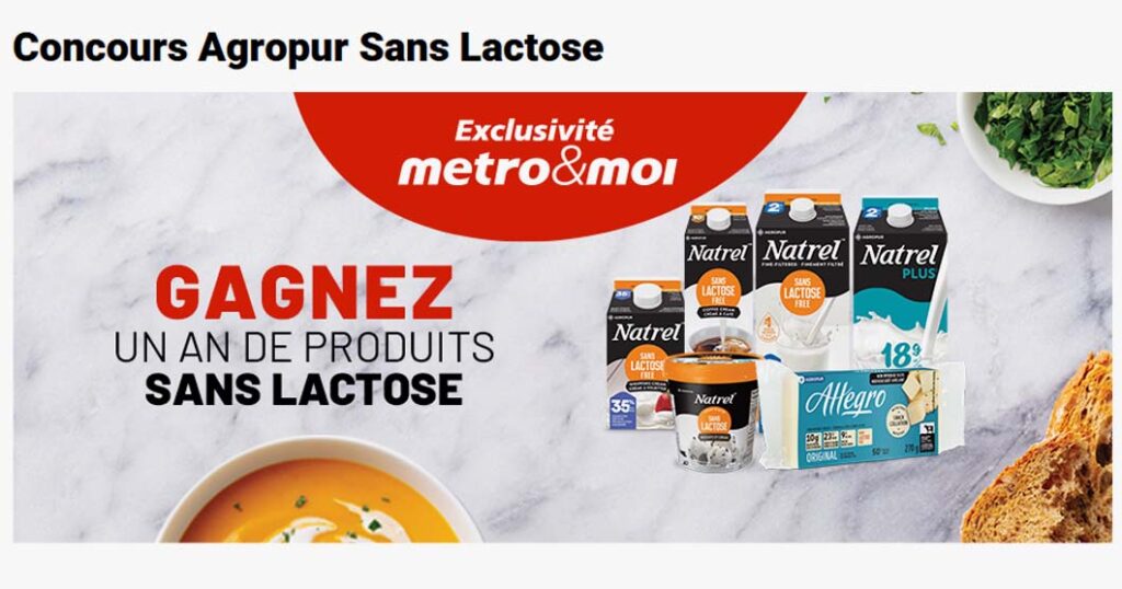 Concours Metro Gagnez un an de produits sans lactose