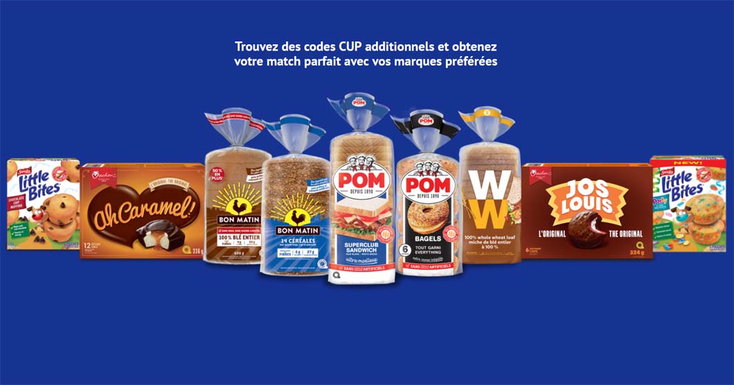 Produits pour le concours Le Match Parfait de Bimbo