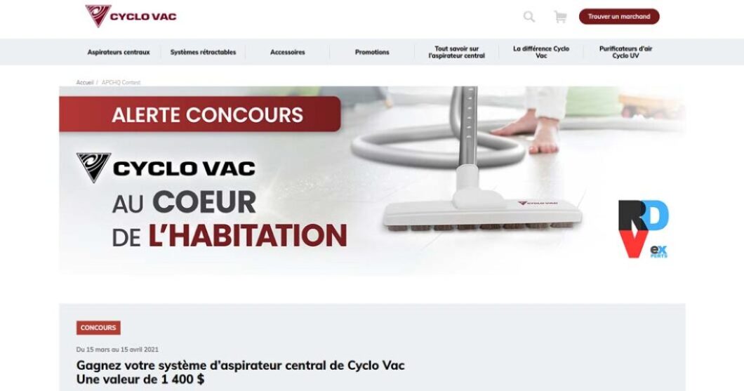 Concours Cyclo Vac Rendez-vous des experts APCHQ