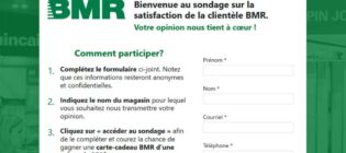 Concours Sondage sur la satisfaction de la clientèle de BMR