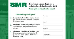 Concours Sondage sur la satisfaction de la clientèle de BMR