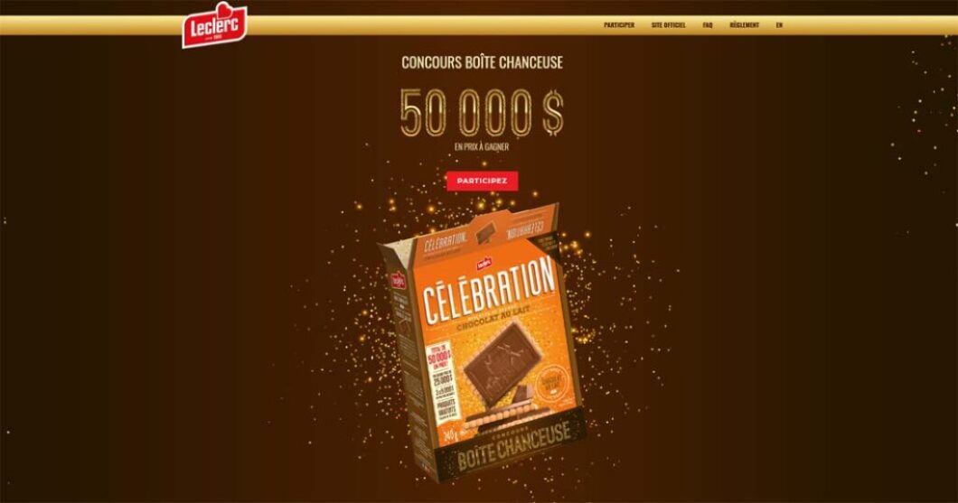 Concours Célébration « La boîte chanceuse » des Biscuits Leclerc