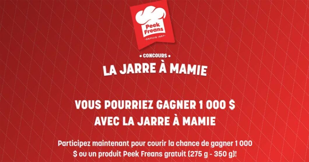 Concours Peek Freans La jarre à Mamie