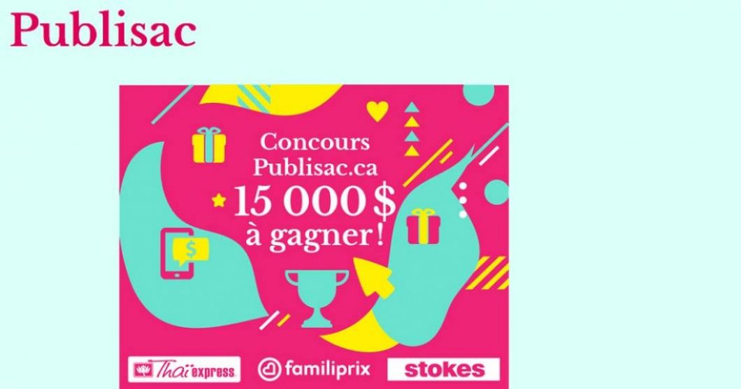 Concours Publisac 15 000 $ à gagner