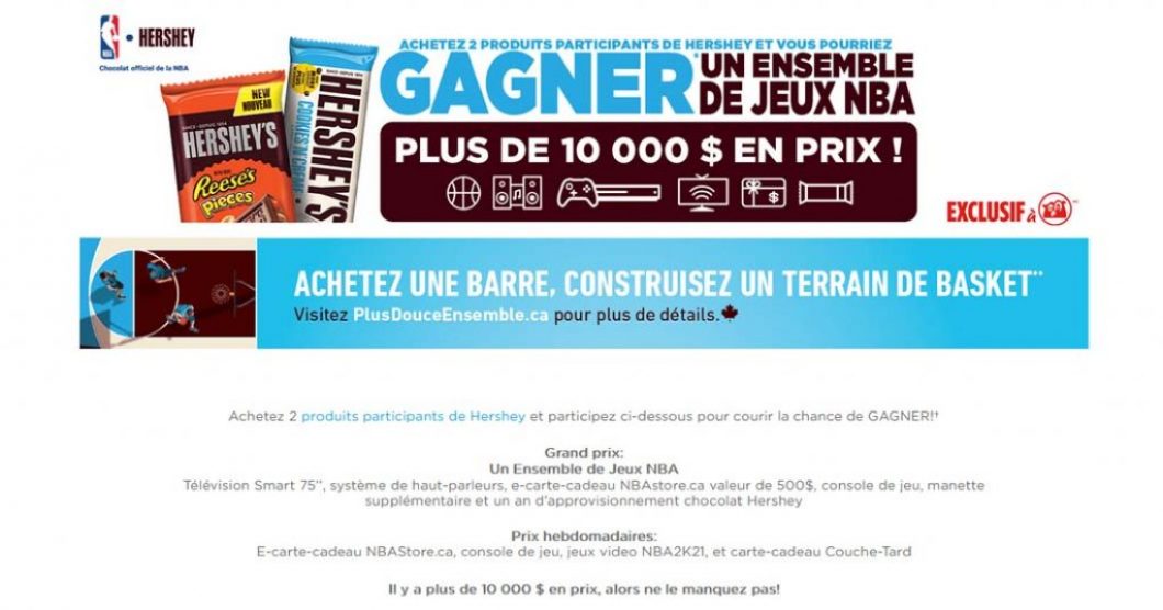 Concours Hershey et Couche-Tard Jeu ultime de la NBA