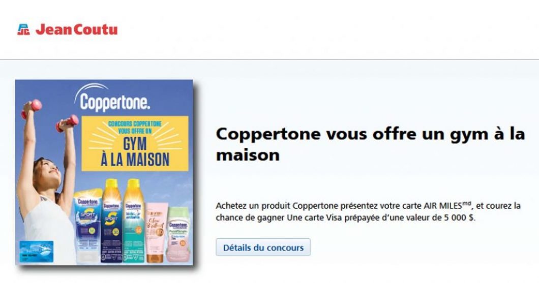 Concours Jean Coutu Coppertone vous offre un gym à la maison