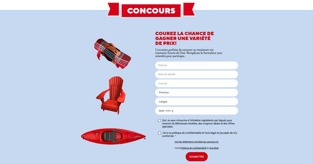 Prix concours Saputo Savourez l'été