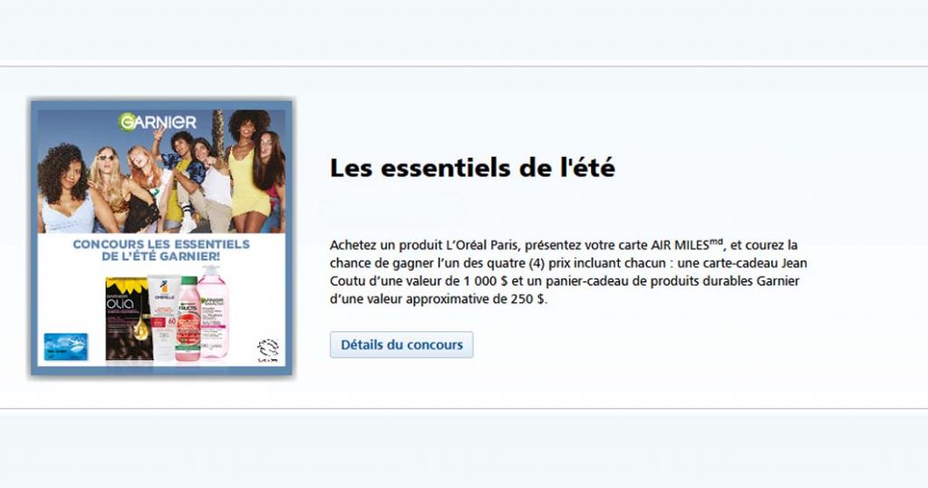 Concours Jean Coutu Les essentiels de l’été Garnier
