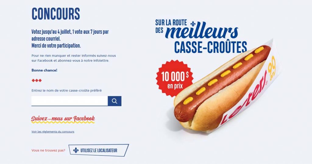 Concours Lesters Sur la route des meilleurs casse-croûtes