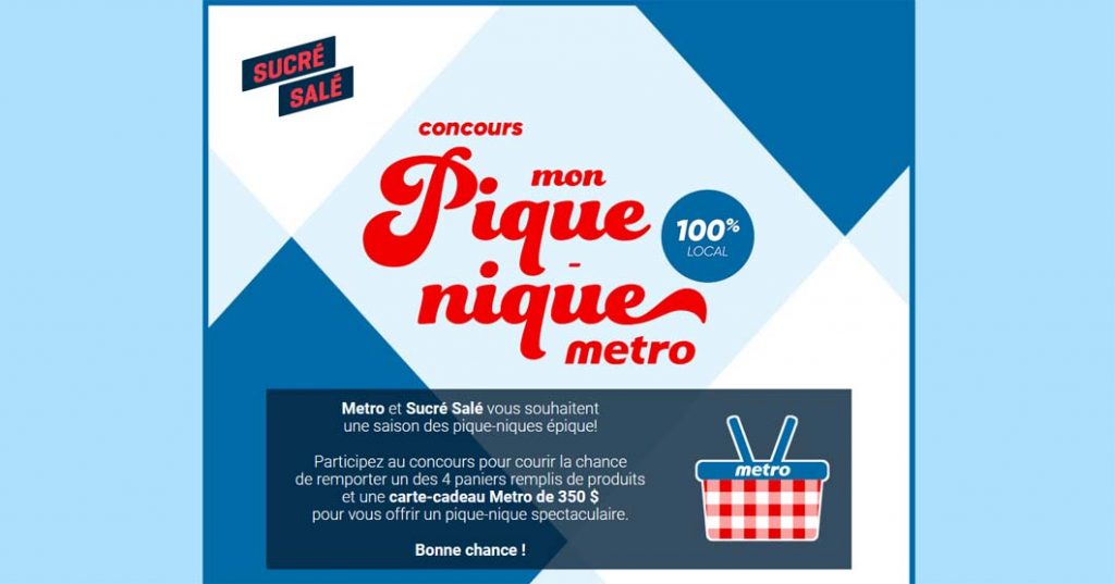 Concours Sucré salé Mon pique-nique Métro