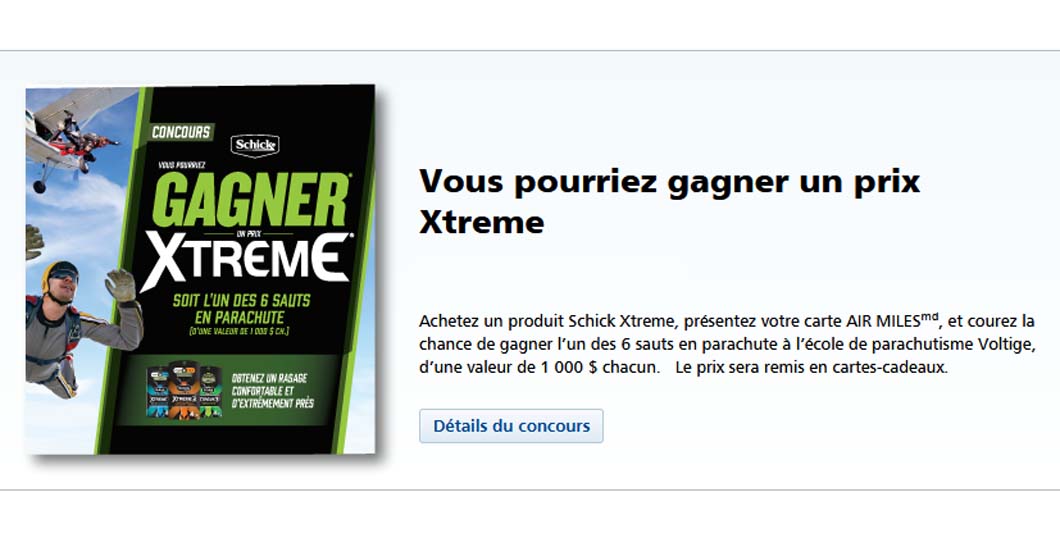 Concours Jean Coutu Schick Gagner un prix Xtreme