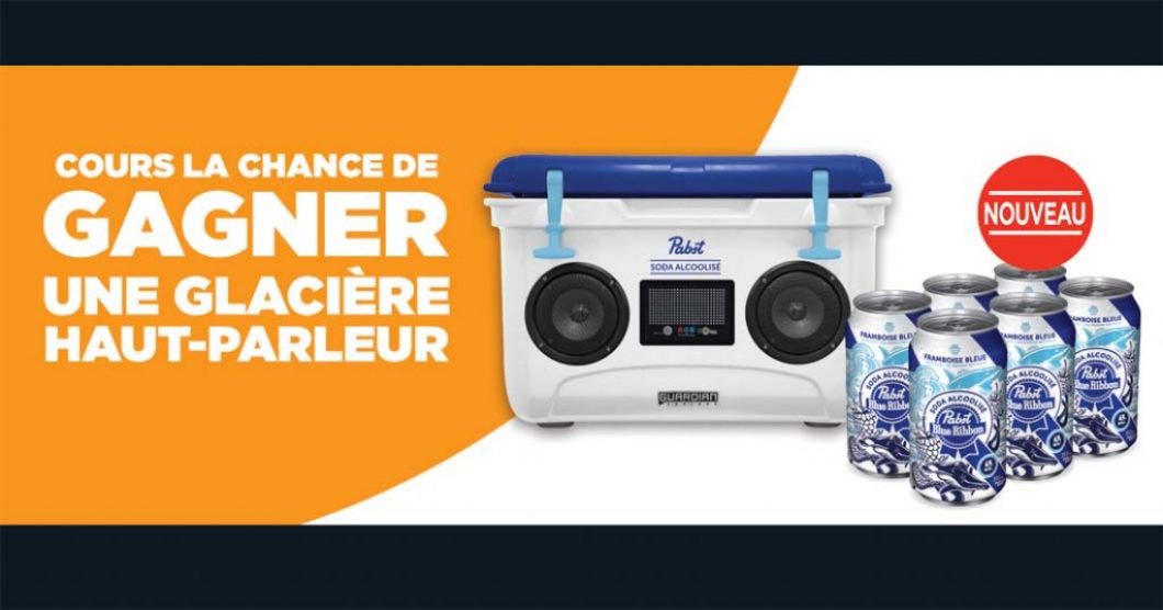 Concours Couche-Tard Glacière haut-parleur Pabst Soda Alcoolisé