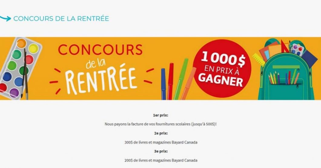 Concours de la rentrée Bayard Jeunesse