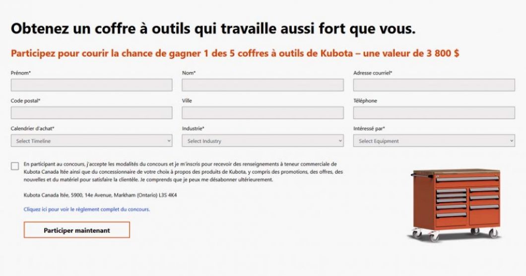 Concours Kubota Évènement feuille orange