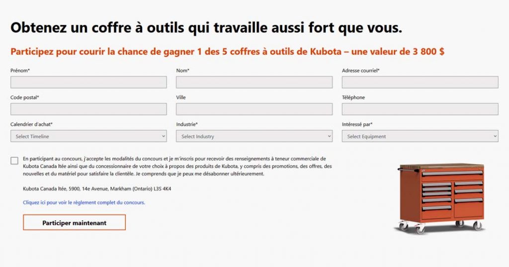 Concours Kubota Évènement feuille orange