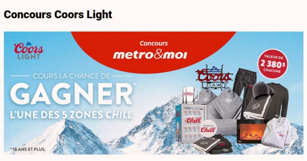 Concours Coors Light chez Metro