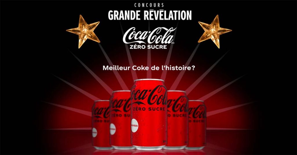 Concours Chanteurs masqués TVA Grande Révélation Coca-Cola zéro sucre