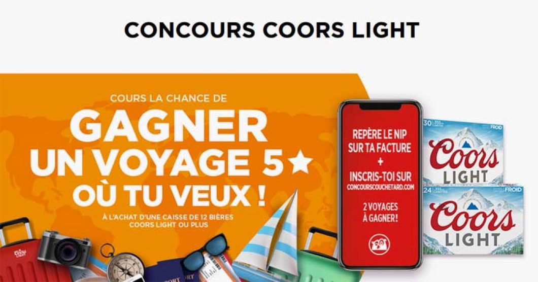 Concours Couche-Tard Pars en voyage grâce à Coors Light