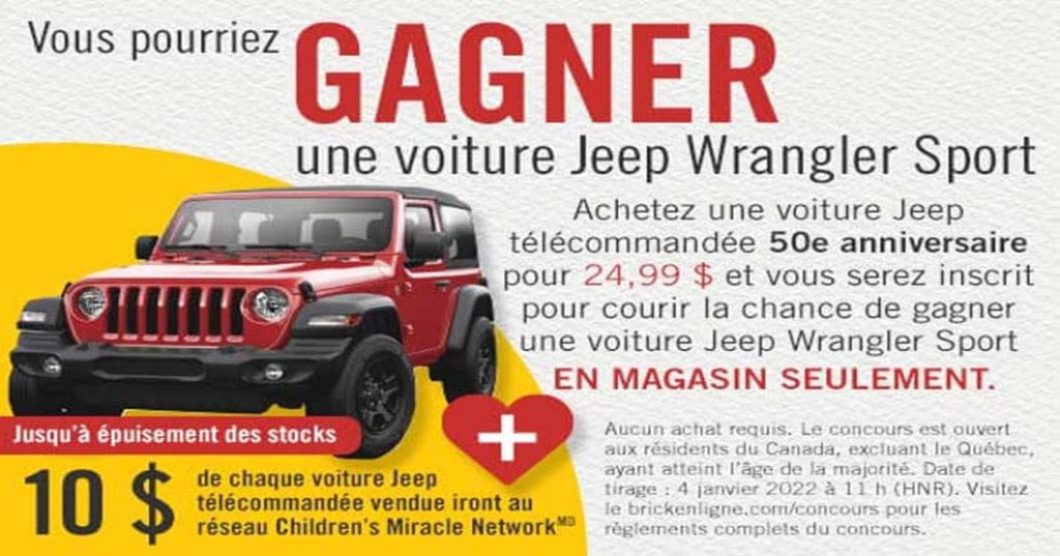 Concours Brick 50e anniversaire avec Jeep