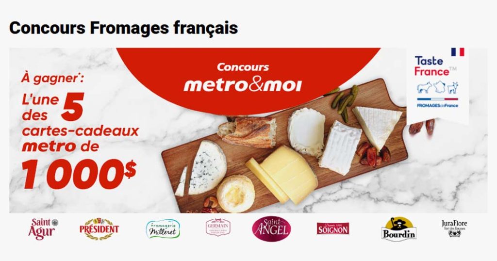 Concours Metro Les Fromages Français